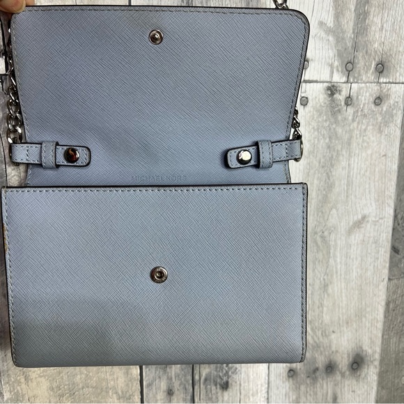 MICHAEL KORS Light Blue Jet Set Leather Crossbody Bag - Picture 8 of 10